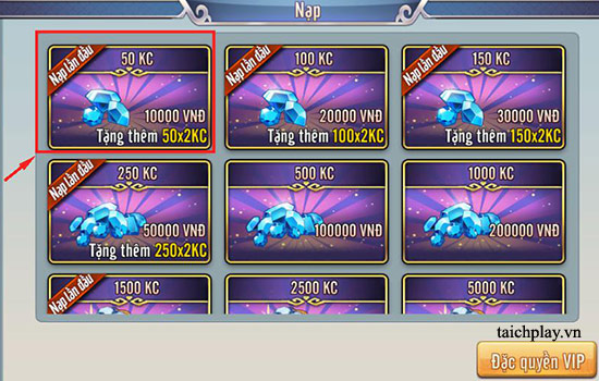 Các bước nạp thẻ Hiệp Nghĩa Giang Hồ ingame qua Store 04