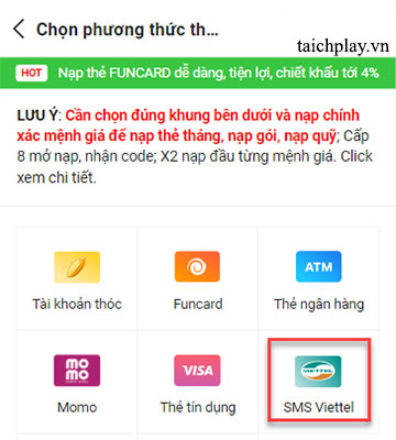 Hướng dẫn nạp thẻ Long Vũ 3D qua SMS 01