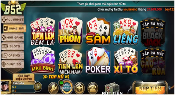 Top 5 game bài tại B52 3